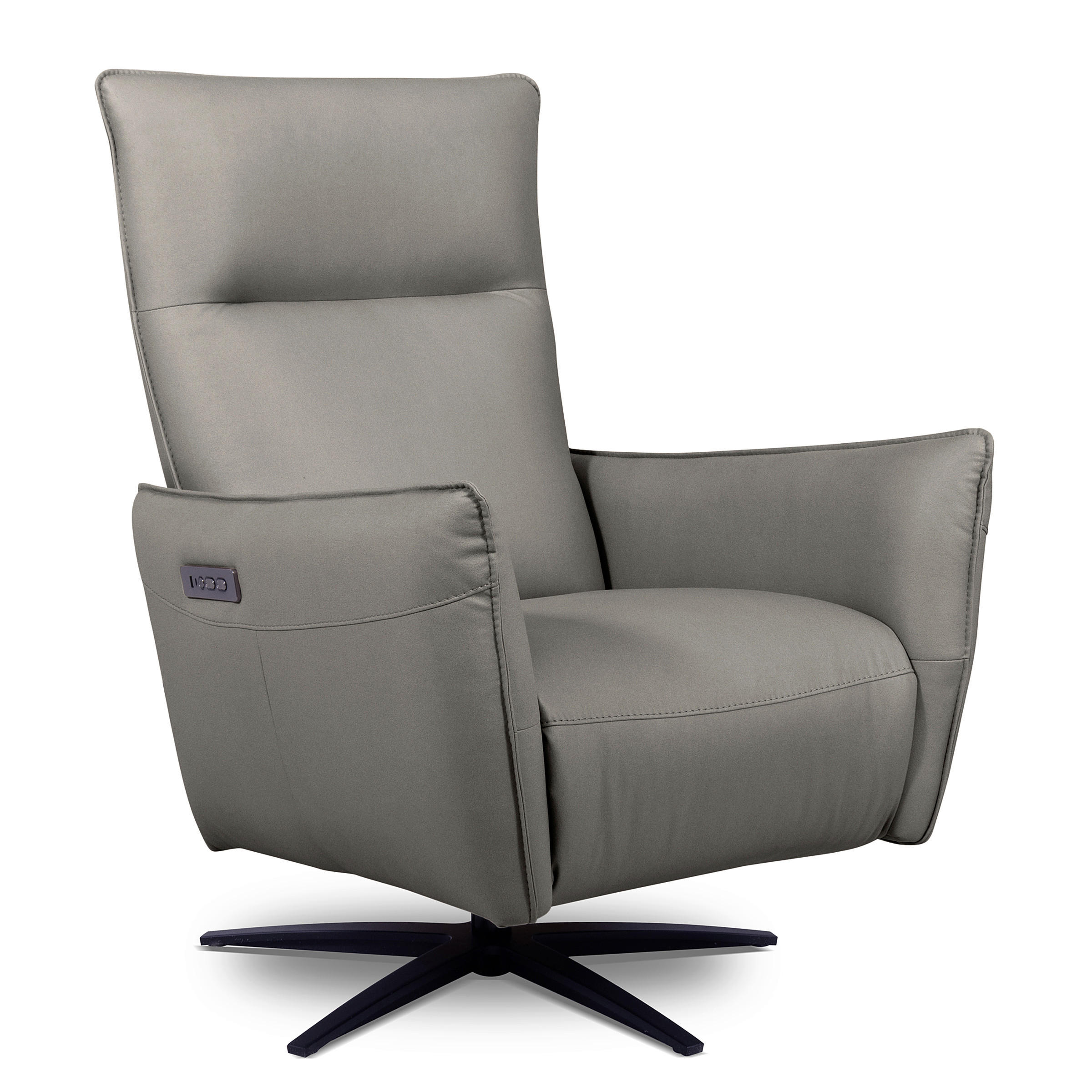 RELAXSESSEL Textil Grau  - Schwarz/Grau, Design, Textil/Metall (77/107/88cm) - Livetastic
