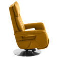 RELAXSESSEL in Leder Currygelb  - Currygelb/Edelstahlfarben, Design, Leder/Metall (78/112/85cm) - Cantus