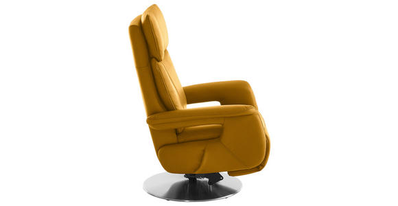 RELAXSESSEL in Leder Currygelb - Currygelb/Edelstahlfarben, Design, Leder/Metall (78/112/85cm) - Cantus