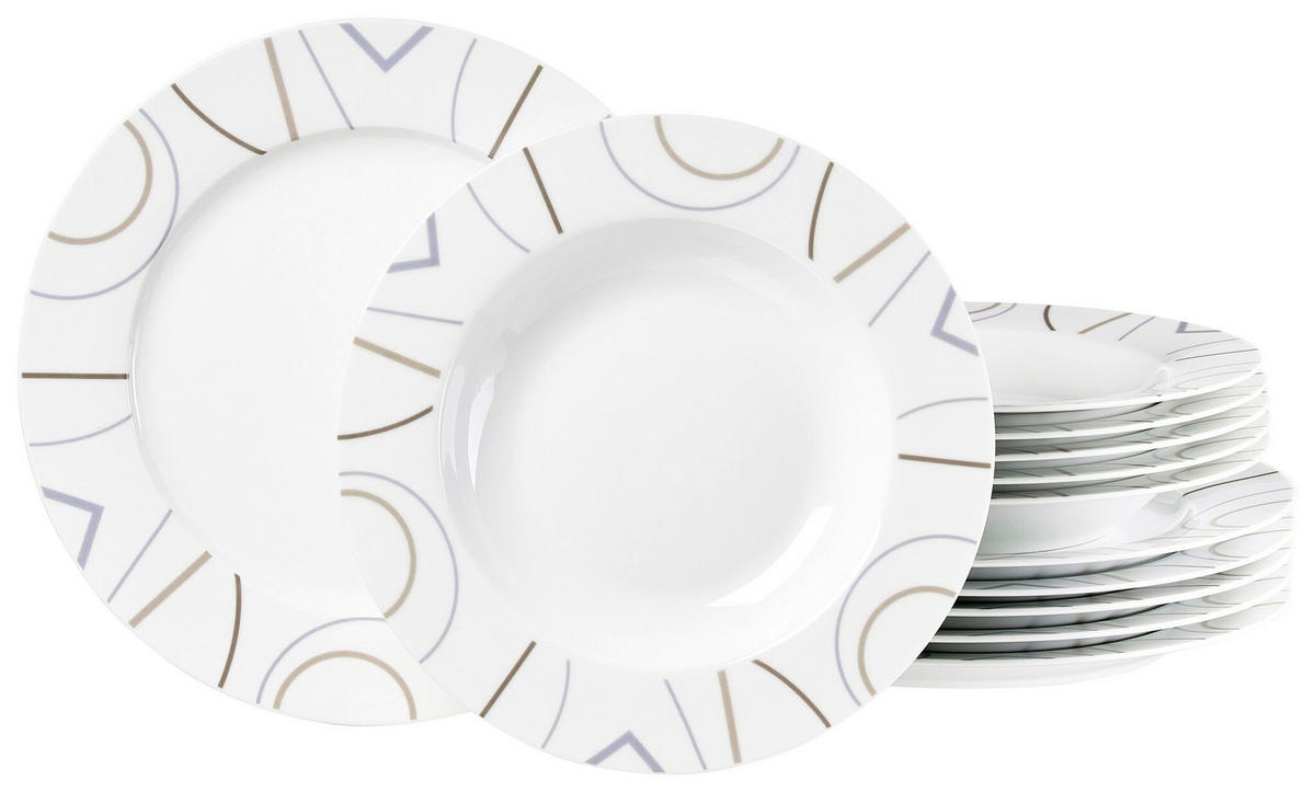 SERVIS ZA RUČAVANJE  Graphic     12 delova   - siva/bela, Konvencionalno, keramika - Ritzenhoff Breker