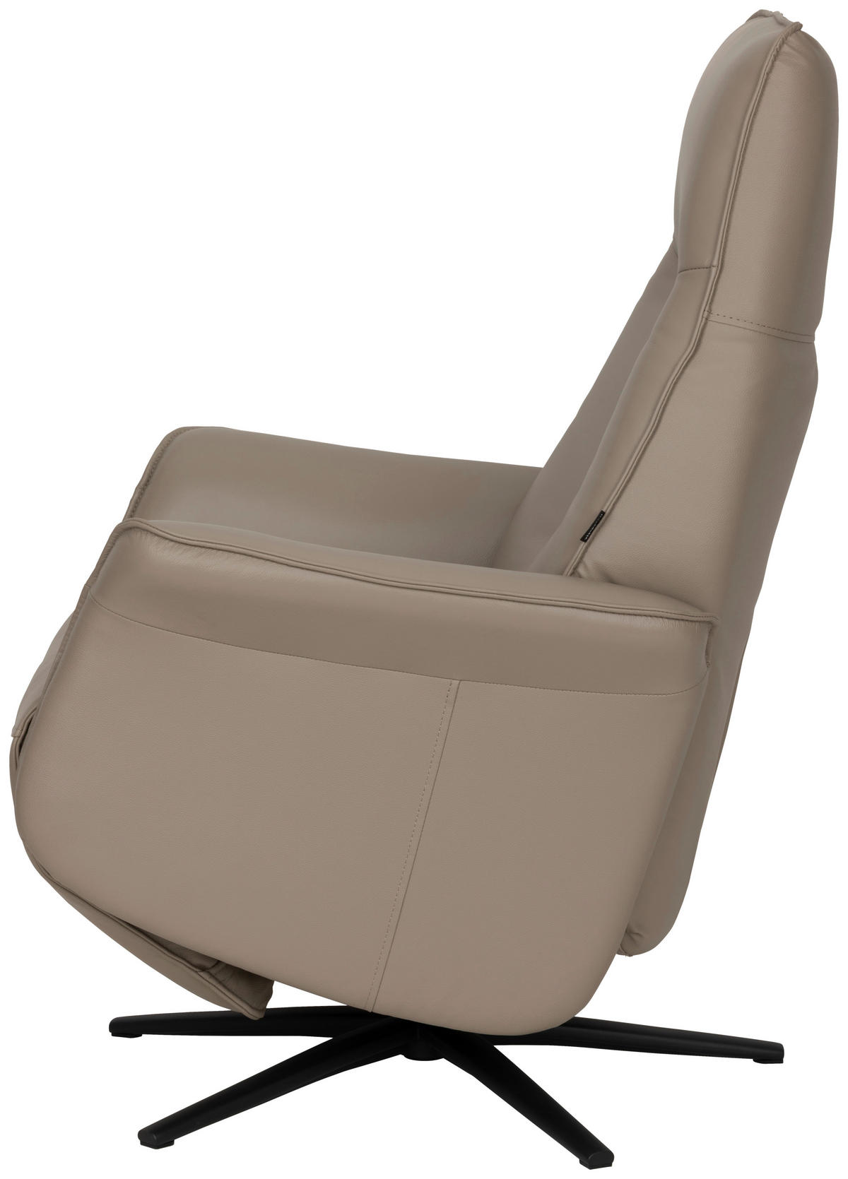 RELAXSESSEL Lederlook Echtleder    - Schwarz/Grau, Design, Leder/Holz (79/110/83cm) - Livetastic