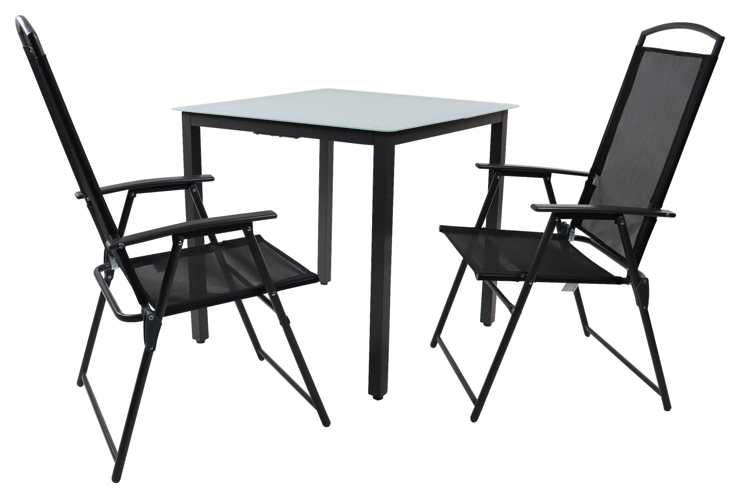 GARTENTISCHGRUPPE  - Anthrazit, Basics, Glas/Metall - Gardenson