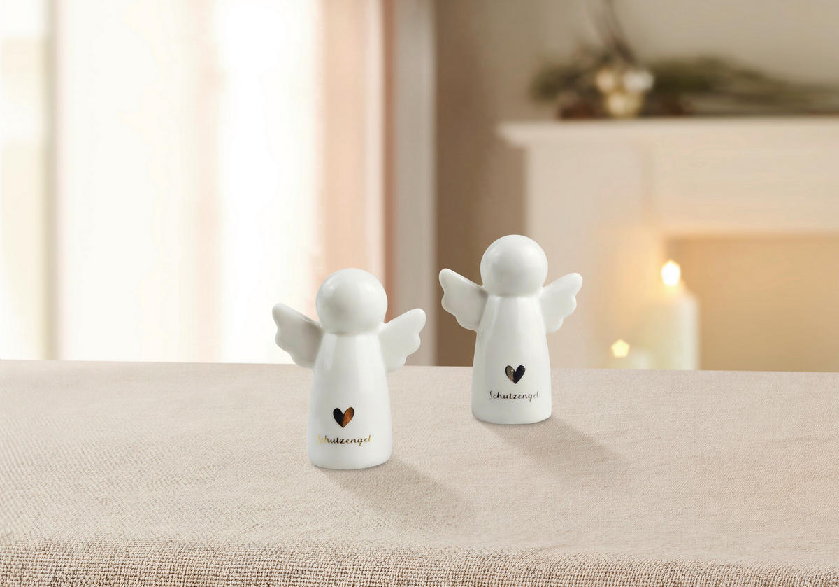DEKOENGEL - Silberfarben/Goldfarben, LIFESTYLE, Keramik (4,7/6,2/2,8cm) - X-Mas