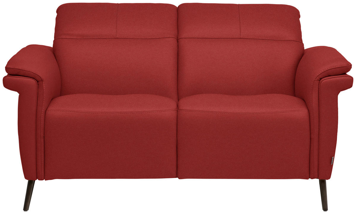 2-SITZER-SOFA  in Echtleder Rot   - Rot/Schwarz, Design, Leder/Metall (162/79/104cm) - Belluti