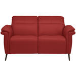 2-SITZER-SOFA  in Echtleder Rot   - Rot/Schwarz, Design, Leder/Metall (162/79/104cm) - Belluti