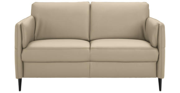 2,5-SITZER Latina in Echtleder Grau   - Schwarz/Grau, Design, Leder/Metall (164/84/99cm) - Dieter Knoll