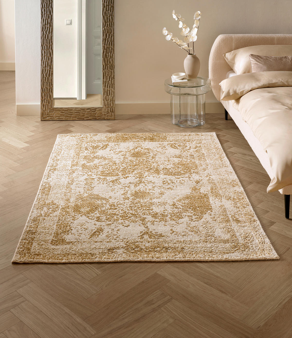 ORIENTTEPPICH MISONI GOLD/BEIGE - Beige/Goldfarben, Design, Textil (140/200cm) - Cazaris