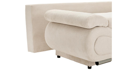 SCHLAFSOFA  in Cord Hellgrau, Beige  - Chromfarben/Beige, Design, Textil/Metall (200/78/90cm) - Venda