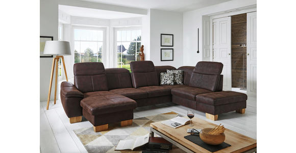WOHNLANDSCHAFT Braun - Eichefarben/Beige, LIFESTYLE, Textil (243/342/185cm) - Voleo