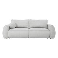 SCHLAFSOFA Chenille Hellgrau  inkl. Zierkissen, Rückenkissen, Bettkasten, Schlaffunktion, Rücken echt, Liegefläche im Originalstoff  - Hellgrau/Schwarz, KONVENTIONELL, Kunststoff/Textil (257/96/110cm) - Milino