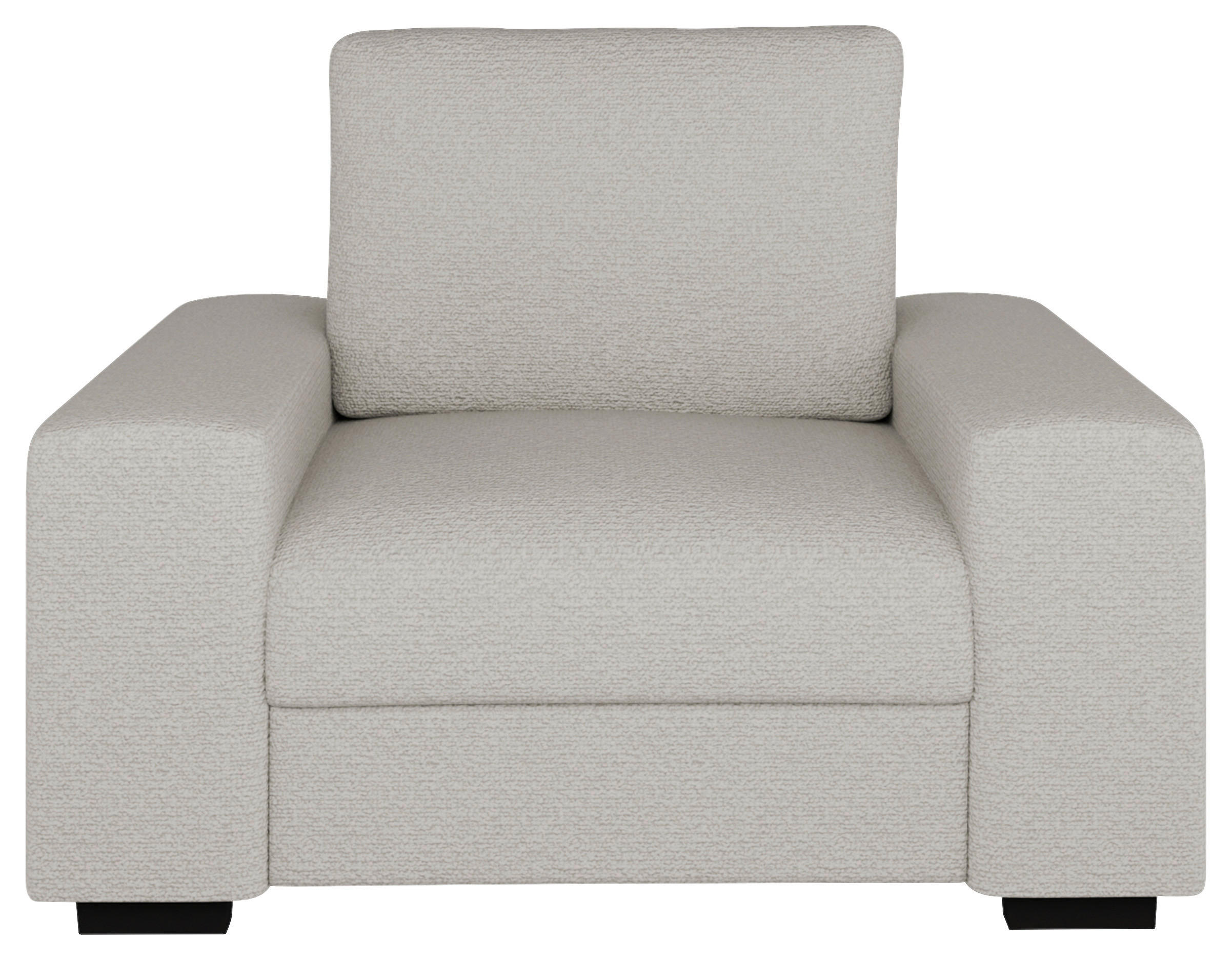 SESSEL in Bouclé Beige  - Beige/Schwarz, Design, Textil (108/91/92cm) - MID.YOU