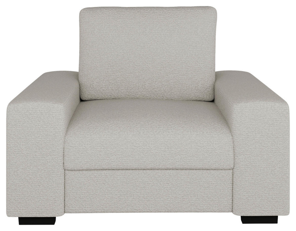 SESSEL in Bouclé Beige  - Beige/Schwarz, Design, Textil (108/91/92cm) - MID.YOU