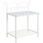 NACHTTISCH 53/60/30 cm  in Klar, Weiß  - Klar/Weiß, Basics, Glas/Metall (53/60/30cm) - Carryhome