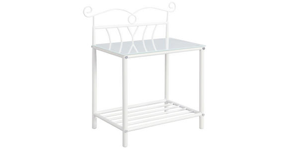 NACHTTISCH 53/60/30 cm  in Klar, Weiß  - Klar/Weiß, Basics, Glas/Metall (53/60/30cm) - Carryhome