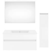 BADEZIMMER 122 cm  - Weiss Hochglanz/Weiss, Konventionell, Holzwerkstoff (122cm) - Puris