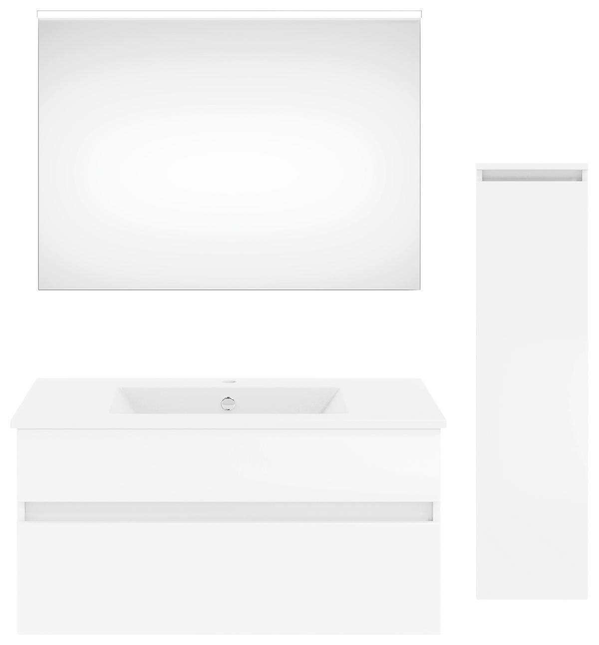 BADEZIMMER 122 cm  - Weiss Hochglanz/Weiss, Konventionell, Holzwerkstoff (122cm) - Puris