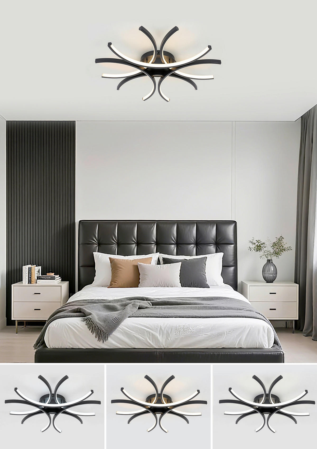 Plafonieră Cu Led 36 W  99,9/118 cm    - negru, Design, plastic/metal (99,9/118cm) - Novel