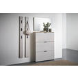 GARDEROBE 4-teilig in 190/200/19 cm - Kaschmir/Eichefarben, Design, Glas/Holzwerkstoff (190/200/19cm) - Voleo
