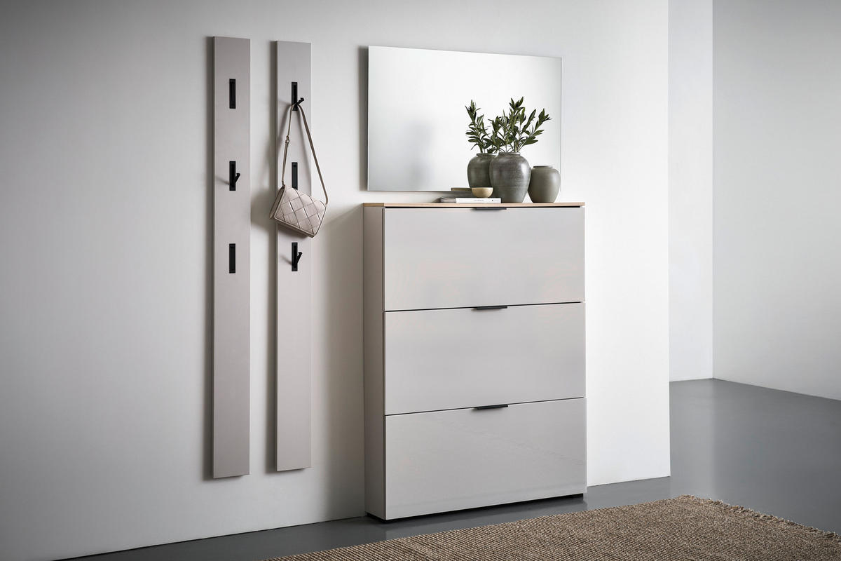 GARDEROBE 4-teilig  in 190/200/19 cm  - Kaschmir/Eichefarben, Design, Glas/Holzwerkstoff (190/200/19cm) - Voleo