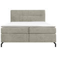 BOXSPRINGBETT 180/200 cm,  in Hellgrau, Topper, H3 + H3 = fest  - Hellgrau/Schwarz, Design, Textil/Metall (180/200cm) - Esposa