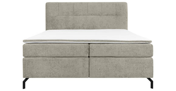BOXSPRINGBETT 180/200 cm,  in Hellgrau, Topper, H3 + H3 = fest  - Hellgrau/Schwarz, Design, Textil/Metall (180/200cm) - Esposa