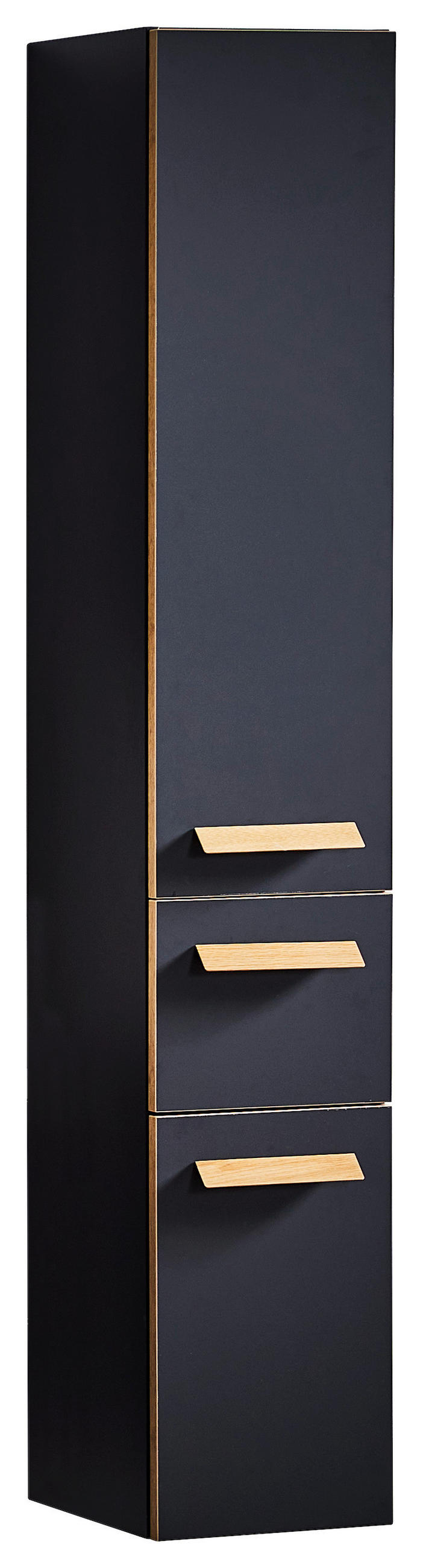 HOCHSCHRANK 30/168/33 cm  - Eichefarben/Schwarz, KONVENTIONELL, Glas/Holz (30/168/33cm) - Dieter Knoll