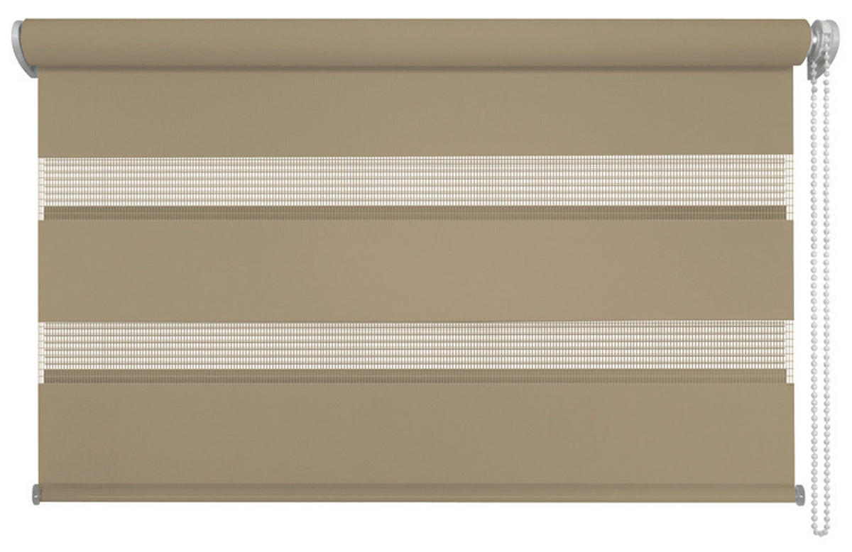 DOPPELROLLO  halbtransparent  80/210 cm    - Braun, Design, Textil (80/210cm)