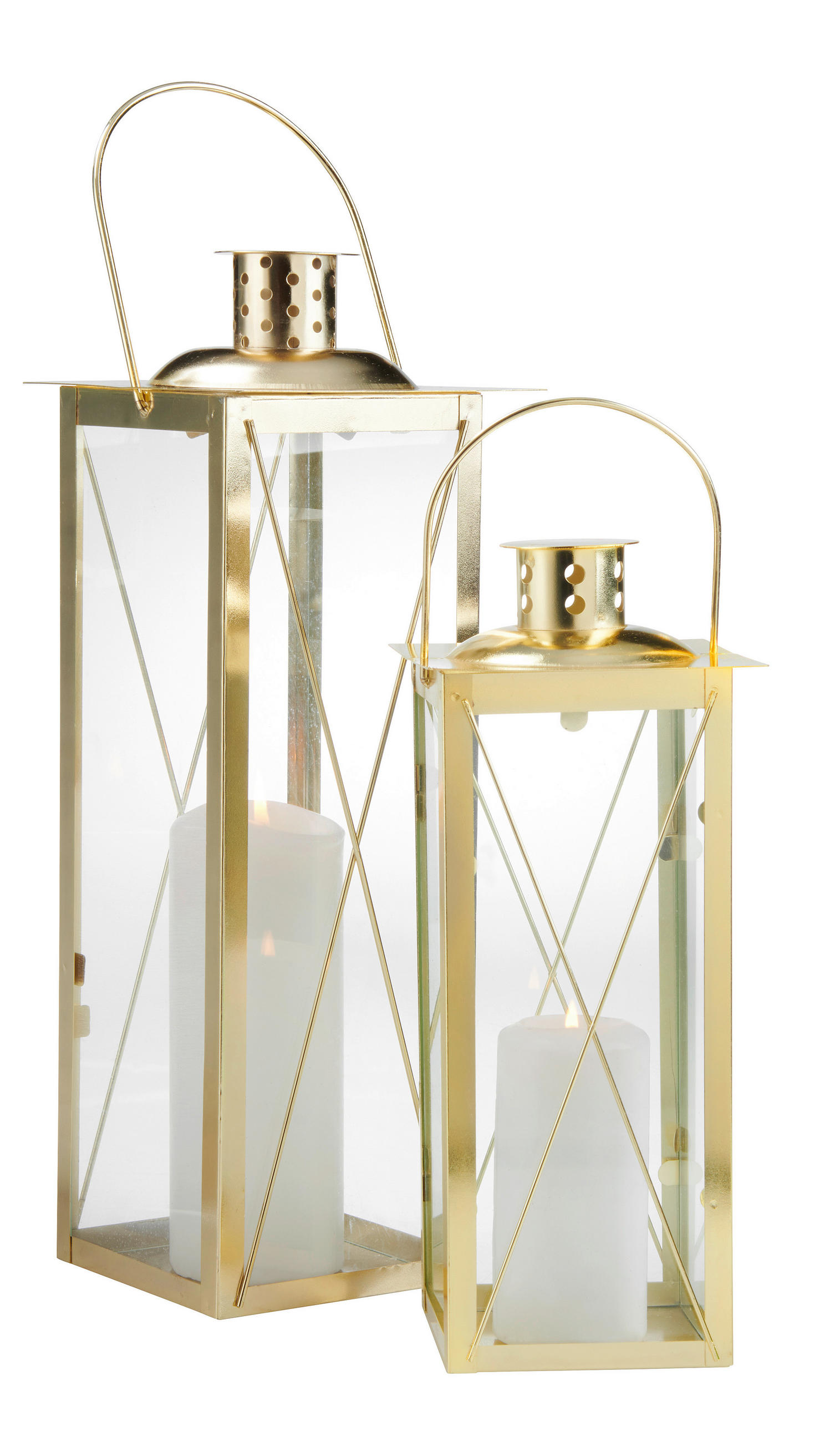 LANTERNA - zlatne boje, Trend, metal (15/15/40cm)