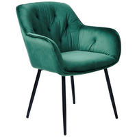 ARMLEHNSTUHL  in Gusseisen Samt  - Dunkelgrün/Schwarz, MODERN, Textil/Metall (63/87/64cm) - MID.YOU