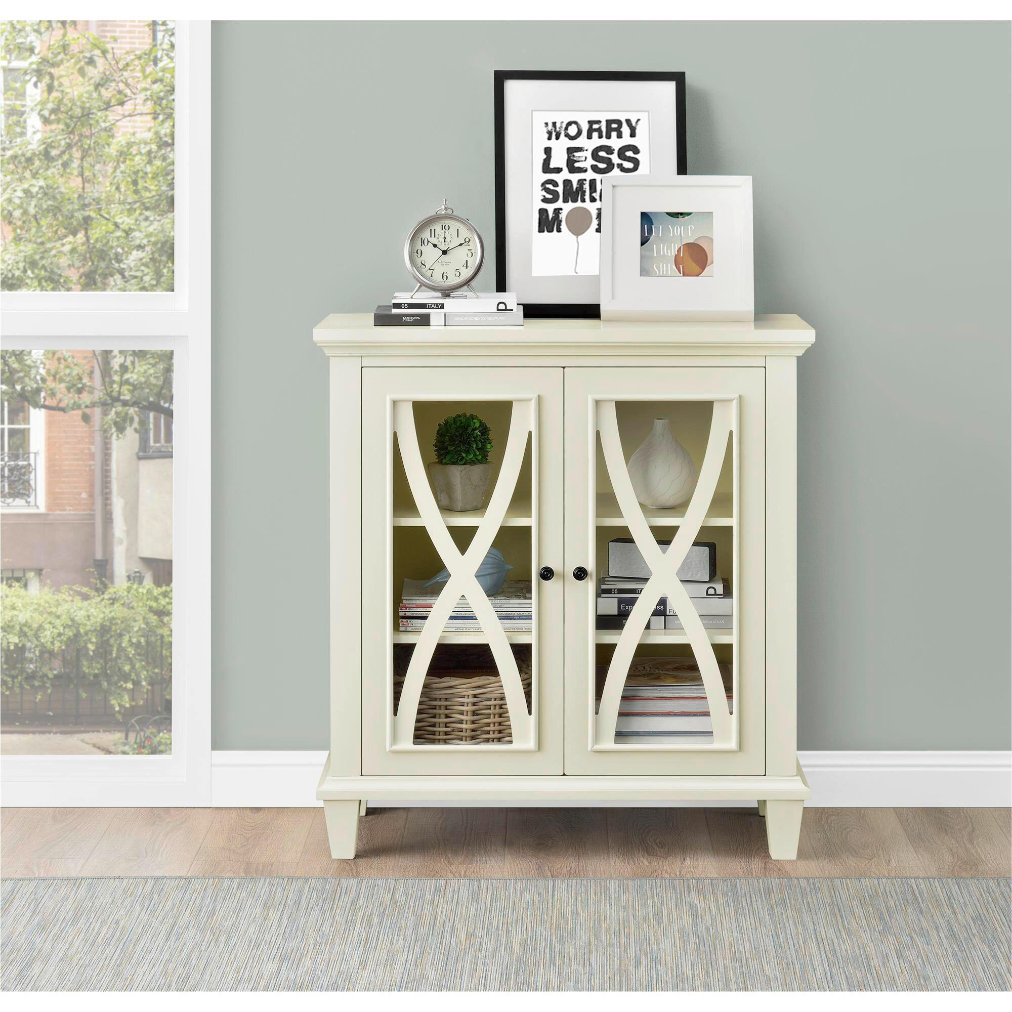 KOMMODE Ellington  in 79/85/37 cm  - Elfenbein/Schwarz, Design, Glas/Holzwerkstoff (79/85/37cm) - MID.YOU