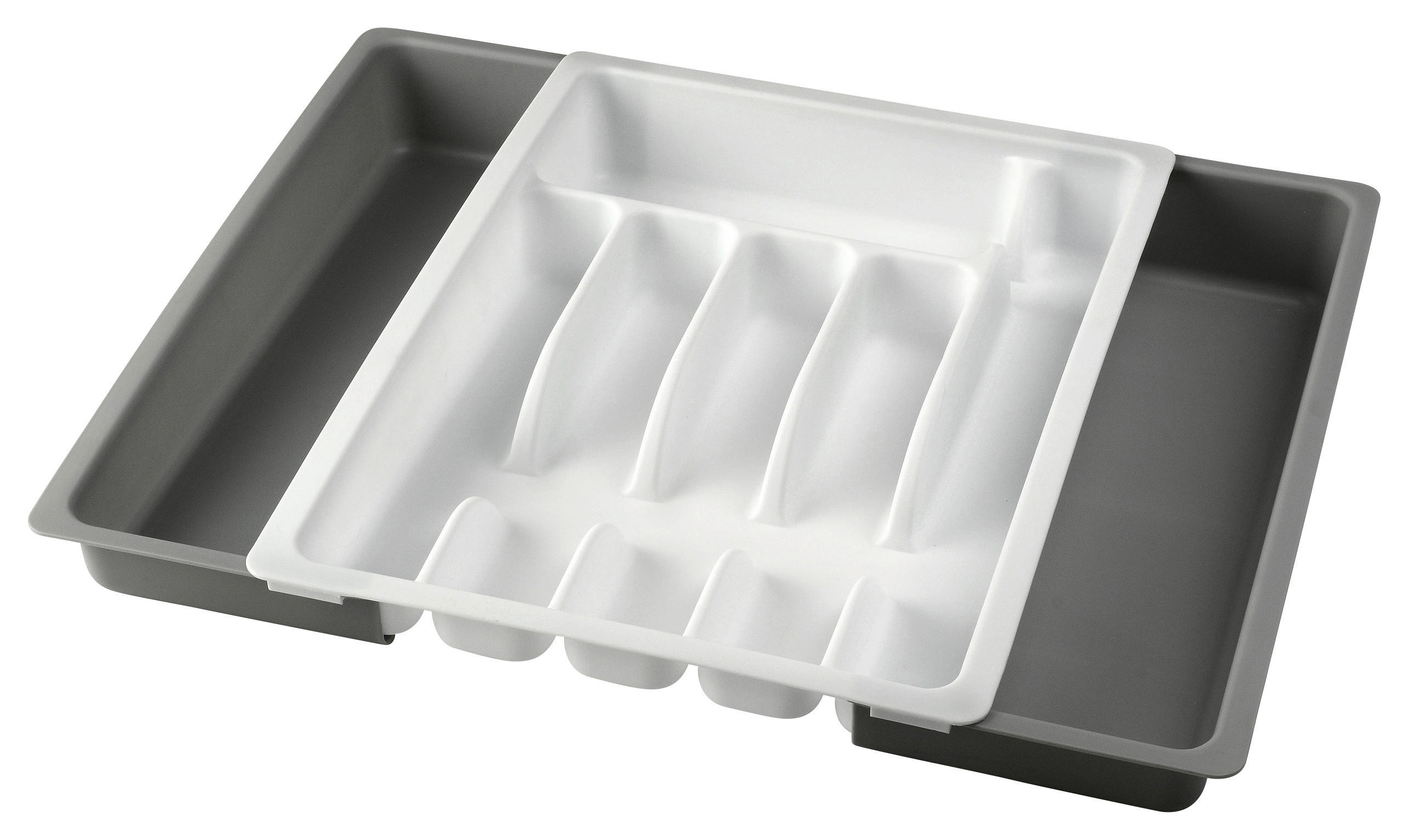 BESTECKEINSATZ - Weiß/Grau, Basics, Kunststoff (29/38/6,5cm) - Justinus