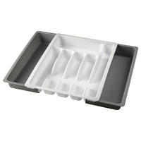 PRÍBORNÍK DO ZÁSUVKY, plast, 29/38/6,5 cm - sivá/biela, Basics, plast (29/38/6,5cm) - Justinus