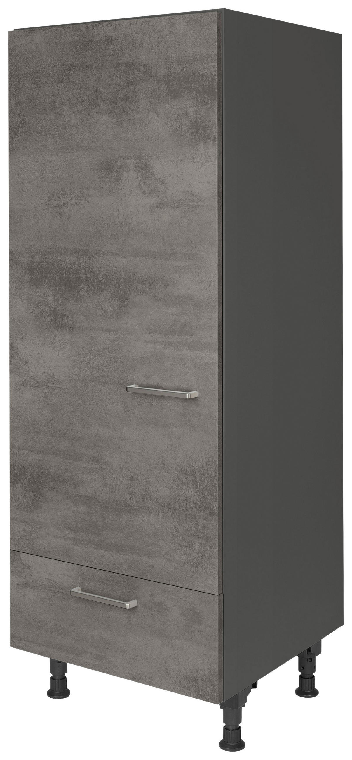 GERÄTEUMBAUSCHRANK 60/168/58 cm  in Schieferfarben  - Schieferfarben/Edelstahlfarben, MODERN, Holzwerkstoff/Metall (60/168/58cm) - Nobilia