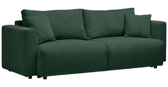 SCHLAFSOFA in Cord Dunkelgrün - Dunkelgrün/Schwarz, Design, Kunststoff/Textil (250/92/105cm) - Carryhome