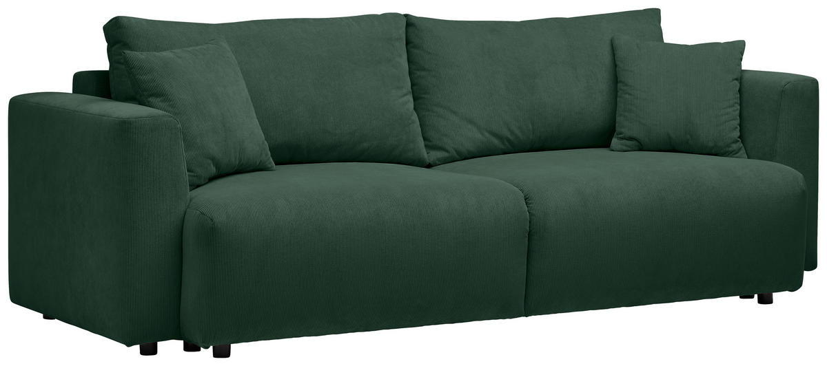 SCHLAFSOFA PONTE - Dunkelgrün/Schwarz, Design, Kunststoff/Textil (250/92/105cm) - Carryhome