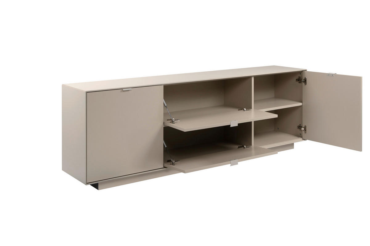 LOWBOARD Sofia  in 185/62/37,5 cm  - Sandfarben, Design, Holzwerkstoff/Kunststoff (185/62/37,5cm) - MID.YOU