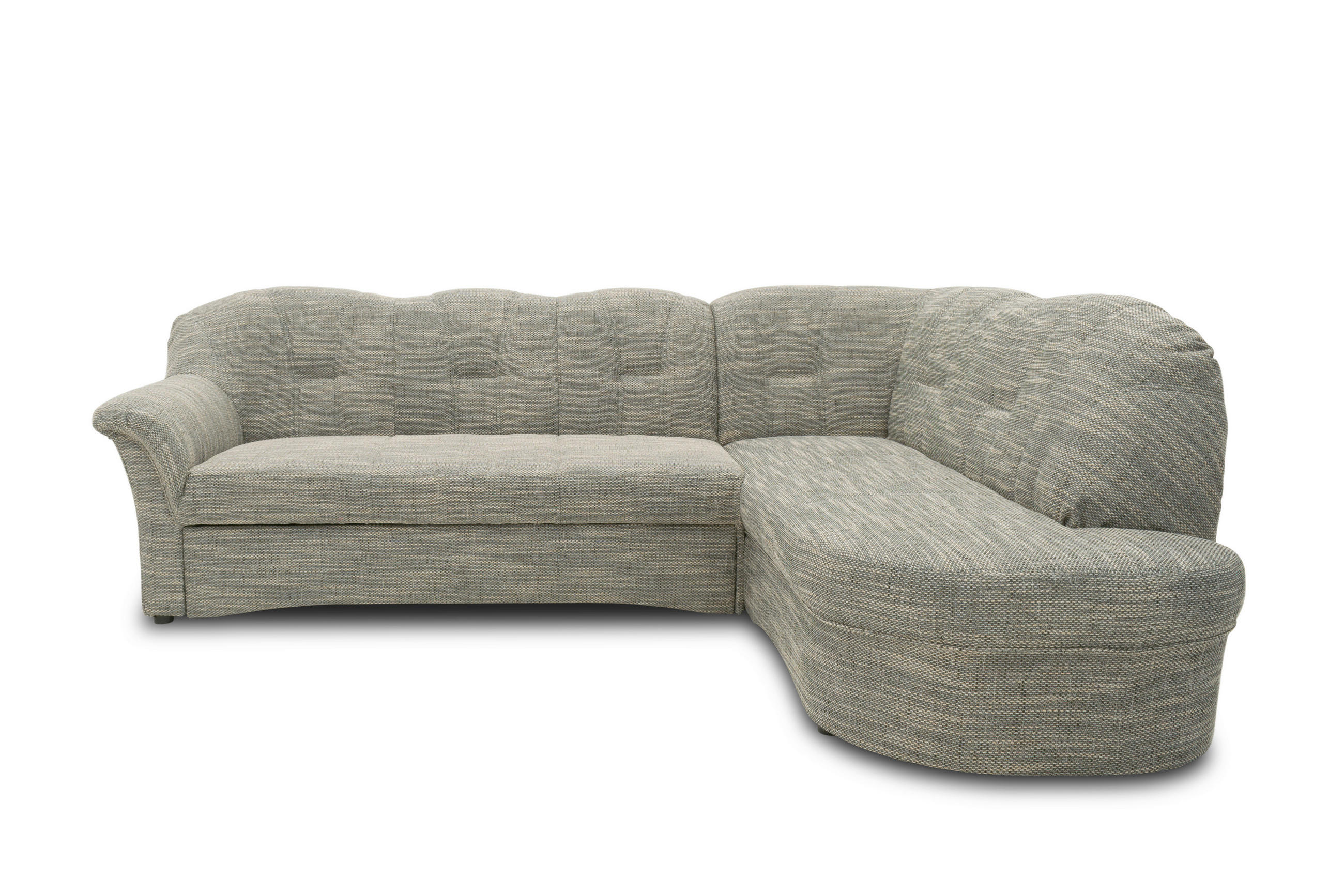 ECKSOFA Grau, Weiß Webstoff Schlaffunktion  - Schwarz/Weiß, KONVENTIONELL, Kunststoff/Textil (243/180cm) - MID.YOU