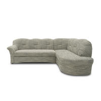 ECKSOFA Grau, Weiß Webstoff Schlaffunktion  - Schwarz/Weiß, KONVENTIONELL, Kunststoff/Textil (243/180cm) - MID.YOU