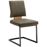 SCHWINGSTUHL  in Stahl Mikrofaser  - Schlammfarben/Eichefarben, Design, Holz/Textil (50/88/60cm) - Venda