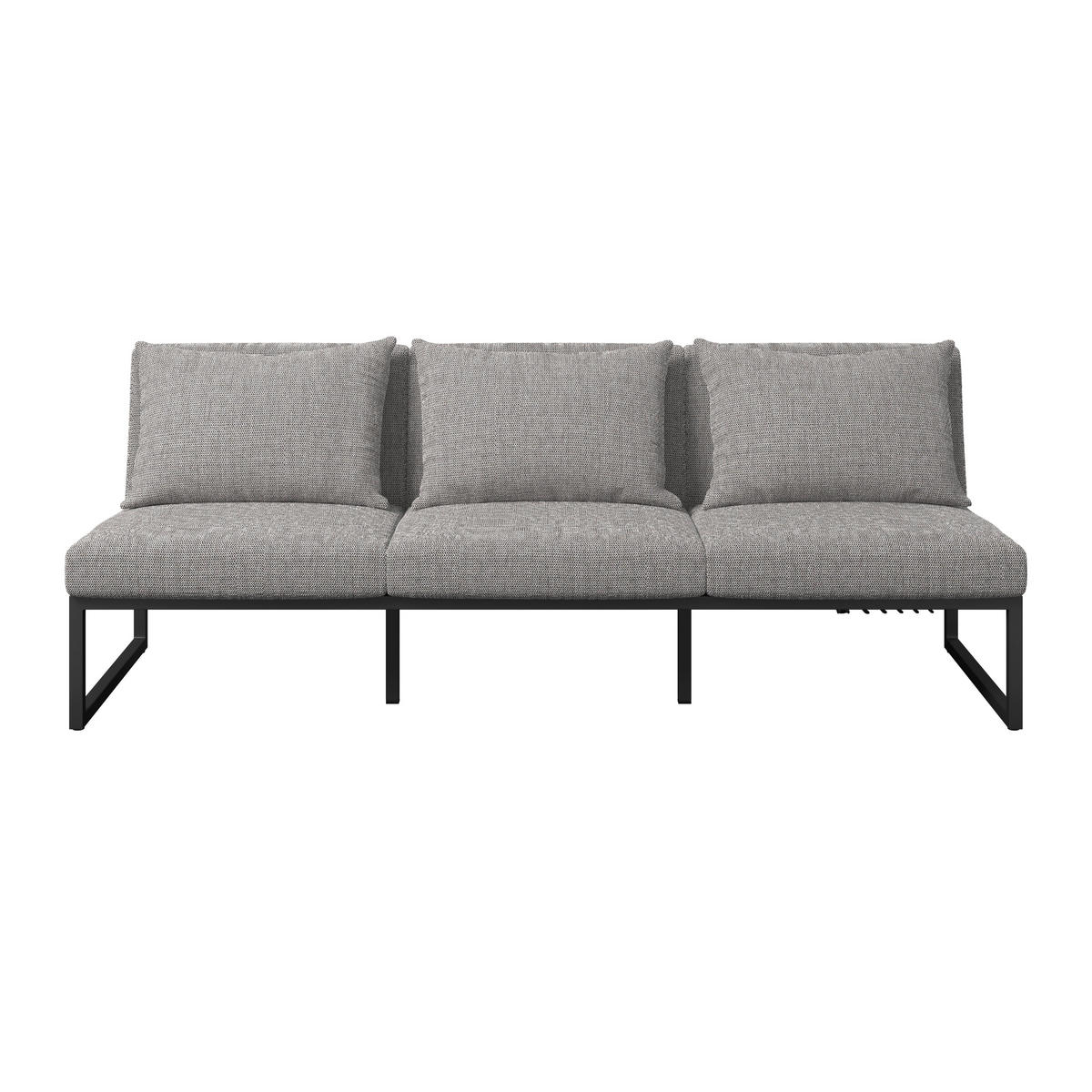 LOUNGEGARNITUR 4-teilig   210/80/86 cm Aluminium  - Anthrazit/Grau, LIFESTYLE, Stein/Textil (210/80/86cm) - Ambia Garden