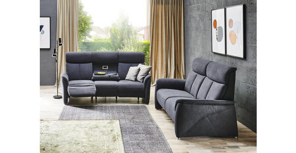 TRAPEZSOFA in Textil Dunkelgrau - Dunkelgrau/Alufarben, KONVENTIONELL, Textil (217/108/106cm) - Cantus