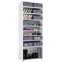 SCHUHSCHRANK Weiß  - Weiß, Design, Holzwerkstoff (71/180/37cm) - MID.YOU