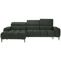 ECKSOFA Dunkelgrün Webstoff  - Dunkelgrün/Schwarz, Design, Textil/Metall (177/270cm) - Welnova