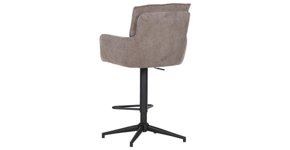 BARHOCKER Cord Braun Stoffauswahl, Sitzfläche 360° drehbar  - Schwarz/Braun, Design, Textil/Metall (54/98-120/58cm) - Novel