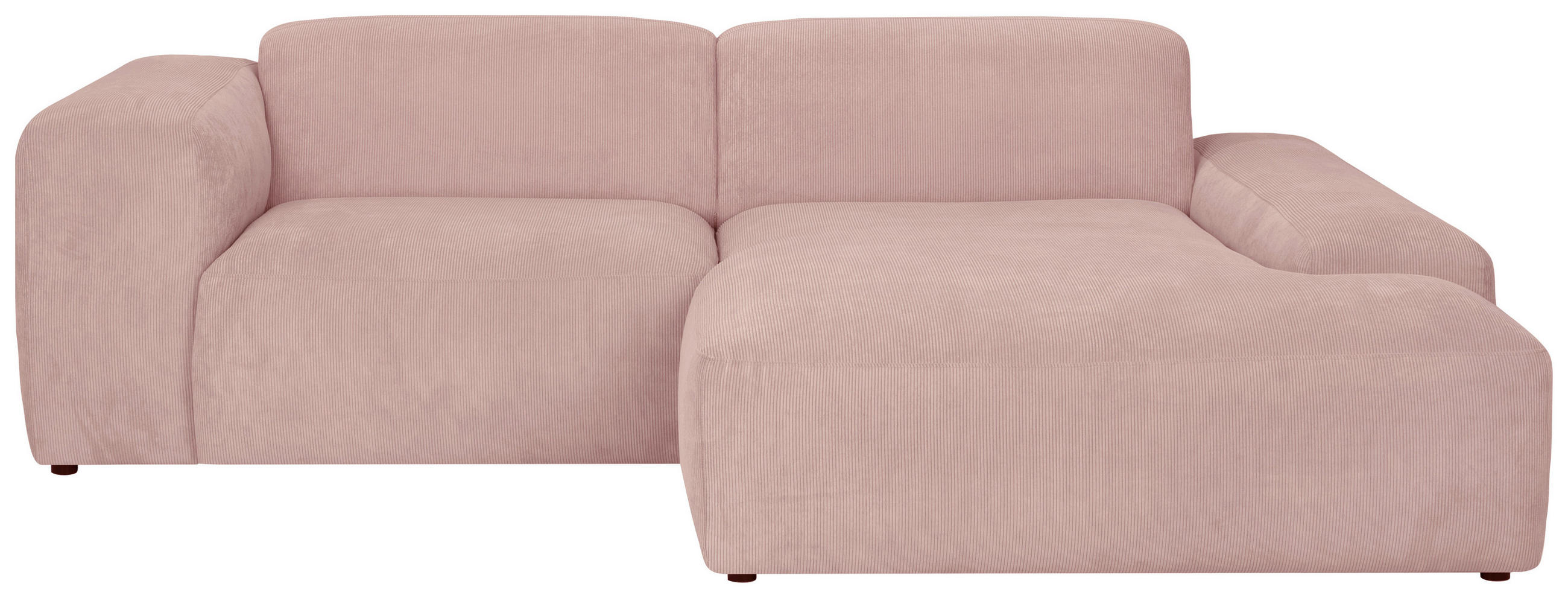 ECKSOFA HANNAH Rosa Cord  - Schwarz/Rosa, Design, Kunststoff/Textil (252/170cm) - MID.YOU