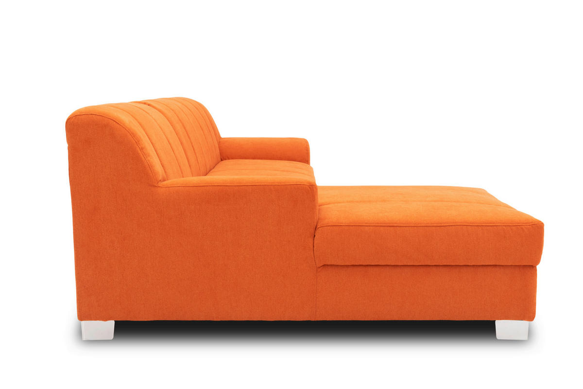 ECKSOFA CAPRI Orange Mikrofaser  - Chromfarben/Orange, KONVENTIONELL, Textil/Metall (152/239cm) - MID.YOU