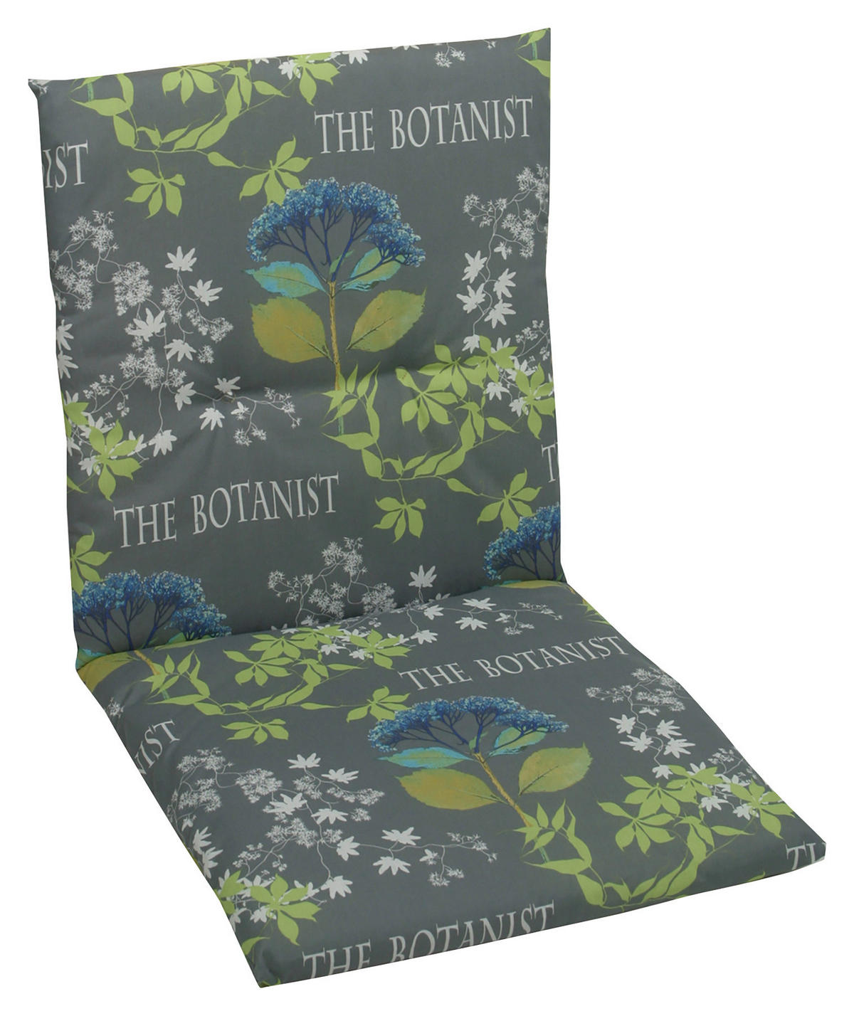 SESSELAUFLAGE in Blau, Grau, Grün Floral  - Blau/Grau, Design, Textil (50/5/98cm)