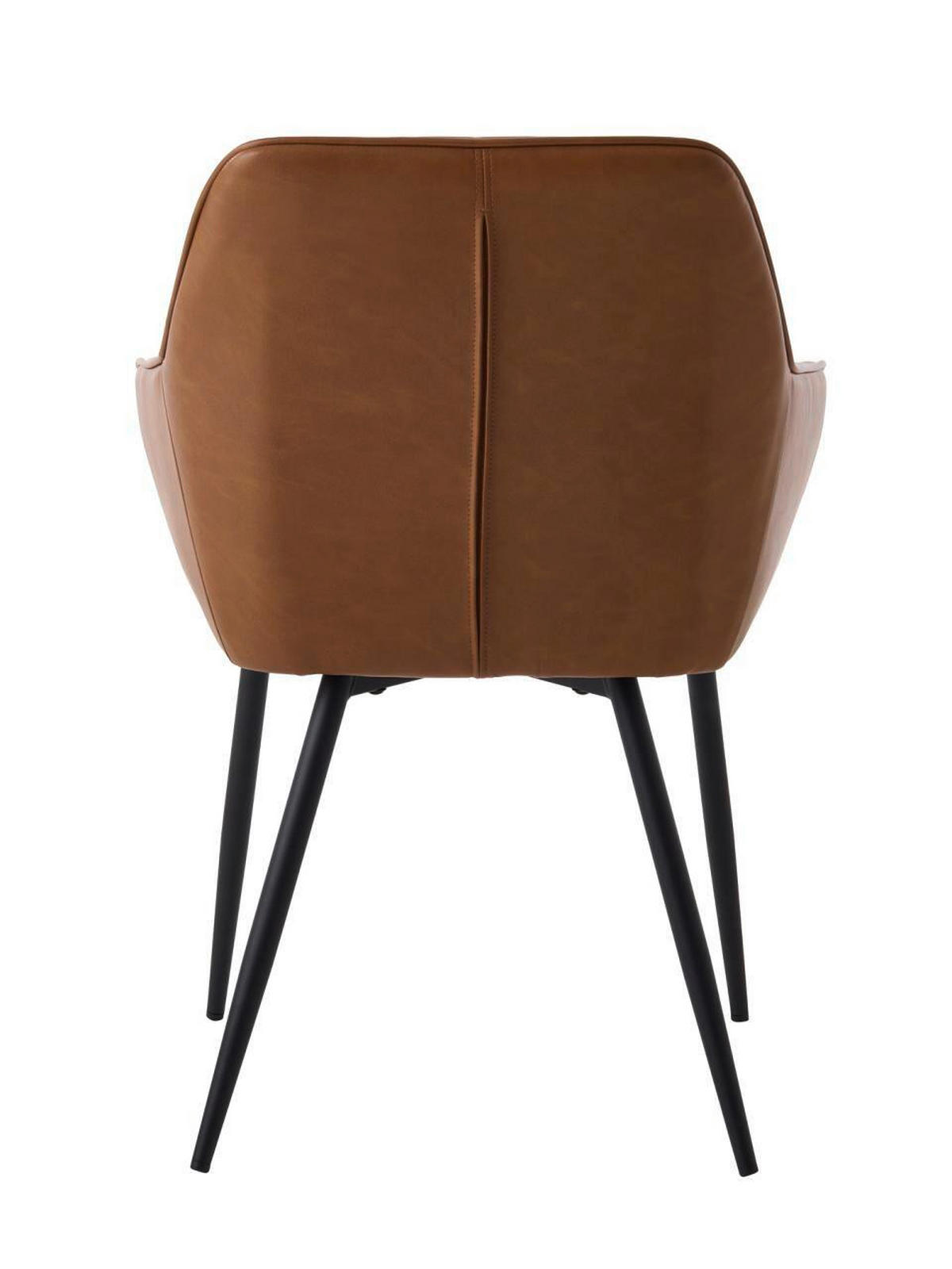 ARMLEHNSTUHL-SET 2 Stück  in Lederlook  - Cognac/Schwarz, MODERN, Textil/Metall (58/84/59,5cm) - Livetastic