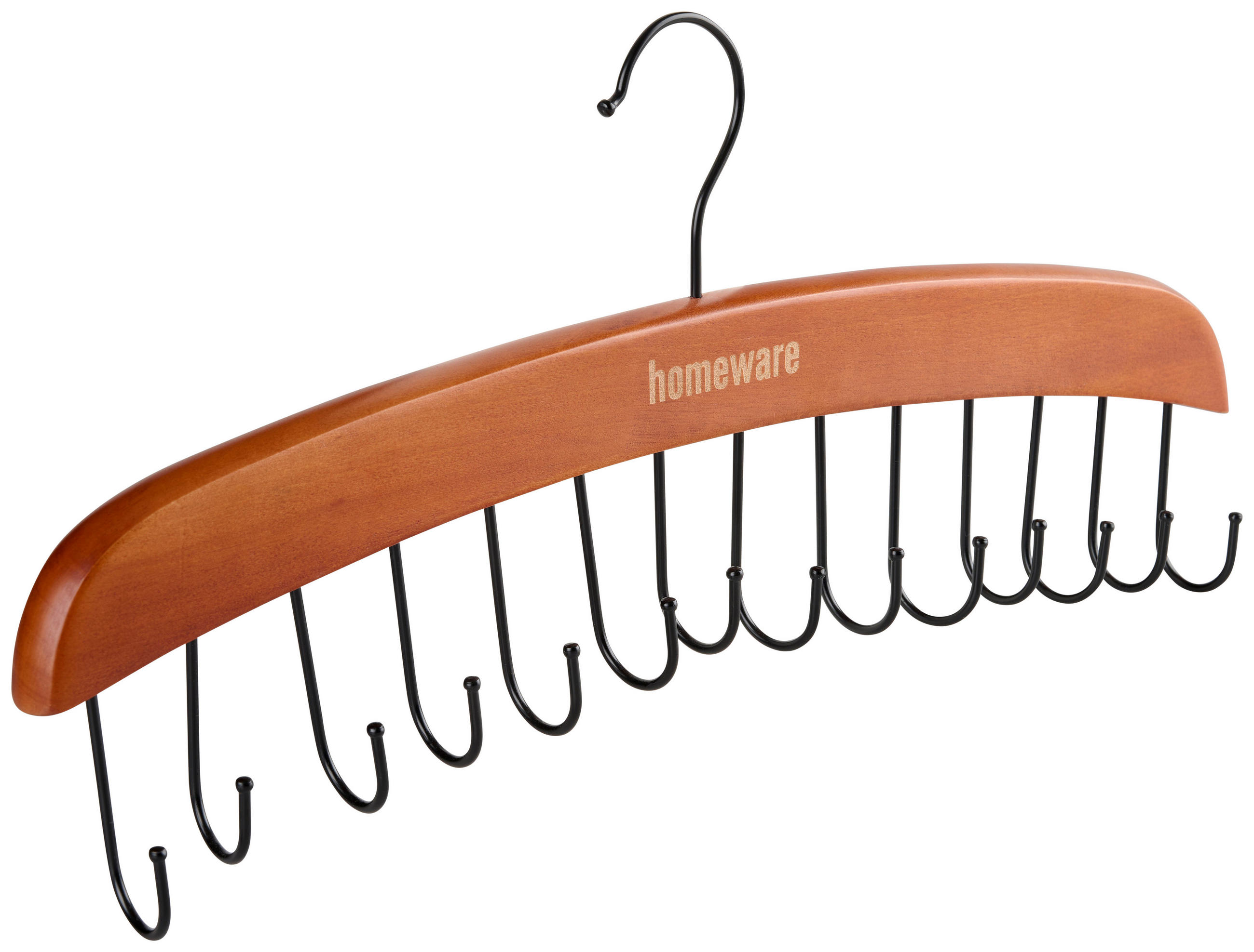 Umeraș Pentru Cravate, lemn, metal  - nucă, Basics, lemn/metal (40/1,8/17cm) - Homeware