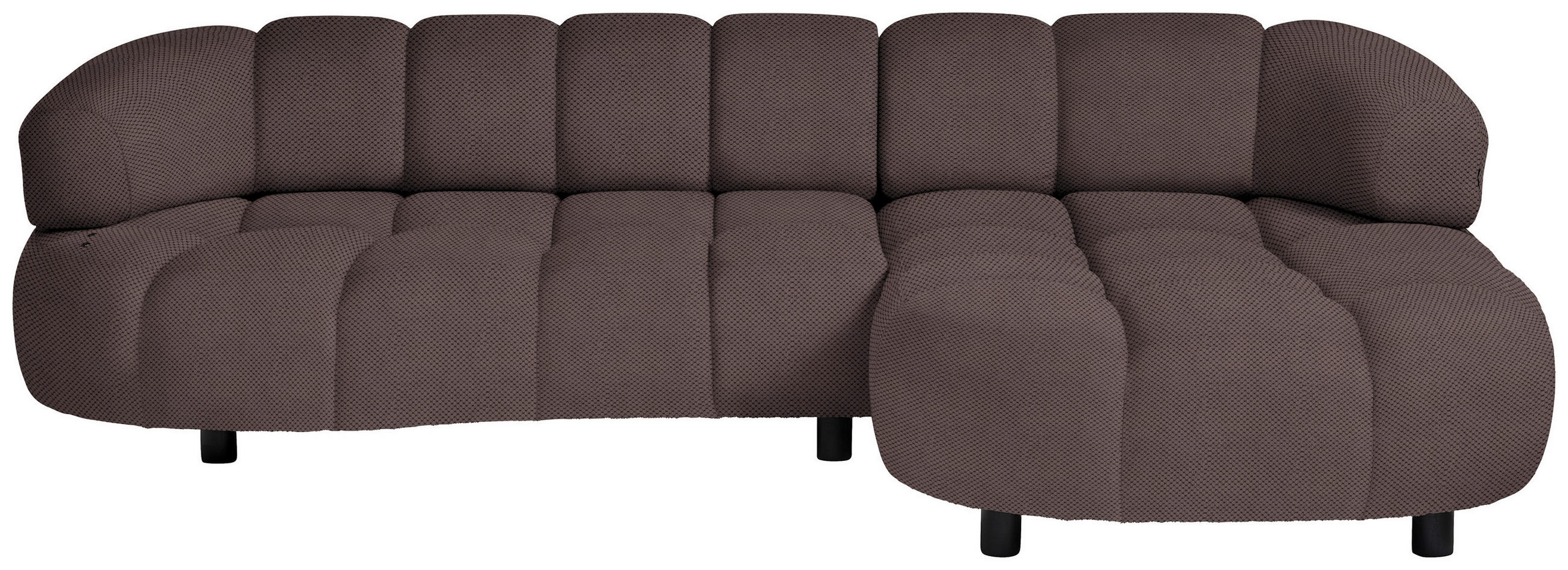 ECKSOFA in Webstoff Taupe  284/183 cm  - Taupe/Schwarz, Design, Holz/Textil (284/183cm) - Welnova